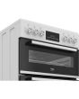Beko EDC6731W 60cm Double Oven Electric Cooker with Vitroceramic Hob - White