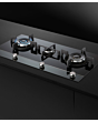 Fisher & Paykel 90cm Black Glass Gas Hob with 3 Burners