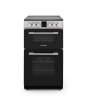 Montpellier MDOC50FS 5cm Double Oven Electric Cooker with Ceramic Hob - Silver