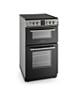 Montpellier MDOC50FS 5cm Double Oven Electric Cooker with Ceramic Hob - Silver