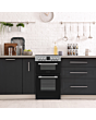 Montpellier MDOC50FS 5cm Double Oven Electric Cooker with Ceramic Hob - Silver