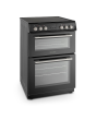 Montpellier MDOC60FK 60cm Double Oven Electric Cooker with Ceramic Hob - Black