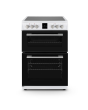 Montpellier MDOC60FW 60cm Double Oven Electric Cooker with Ceramic Hob - White'