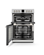Montpellier MDOC60FW 60cm Double Oven Electric Cooker with Ceramic Hob - White'