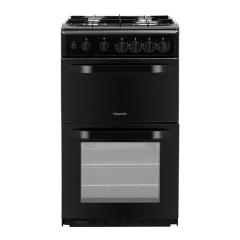 Hotpoint HD5G00KCB 50cm Twin Cavity Gas Cooker - Black