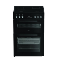 Hotpoint HDE6VDCASB1 50cm Double Oven Cooker Black