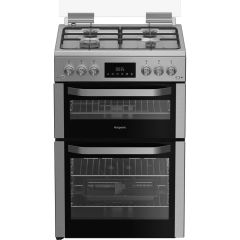 Hotpoint HDG6GDCX 60cm Gas Double Oven Cooker