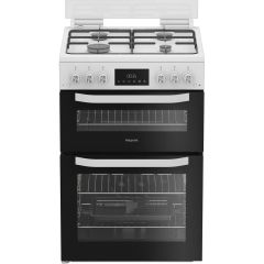 Hotpoint HTG6GDCW 60cm Gas Twin Cavity Cooker