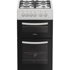 Indesit ITG5GMW 50cm Twin Cavity Gas Cooker 