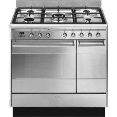 Smeg SUK92MX9-1 90Cm Dual Fuel Twin Range Cooker 