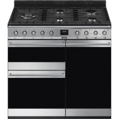 Smeg SY93-1 90Cm Dual Fuel Range Cooker - Stainless Steel 