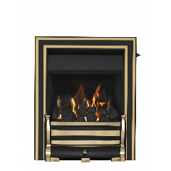 Valor Fires 05945FSA5 ALLURE FS Inlay Trim Black/Brass w/ Downton Firefront