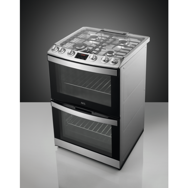 AEG CGB6130ACM 60cm Double Oven Gas Cooker with Induction Hob - Stainless