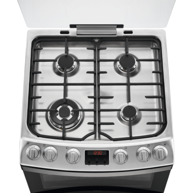 AEG CGB6130ACM 60cm Double Oven Gas Cooker with Induction Hob - Stainless