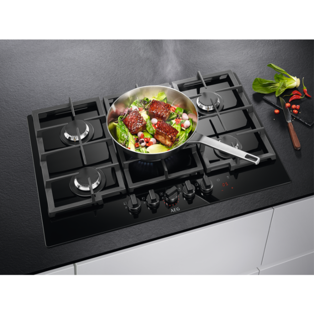 AEG HKB75450NB 74cm Gas Hob - Black