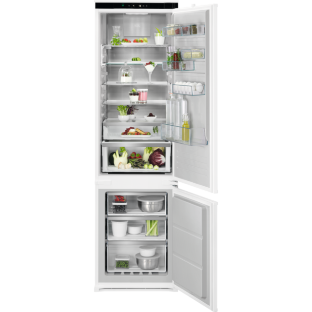 AEG NSC8M191DS 54.6cm 70/30 Integrated Frost Free Fridge Freezer - White