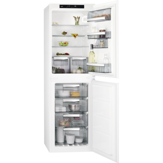 AEG SCE818F6NS 54cm TwinTech No Frost Built-In Fridge Freezer - White