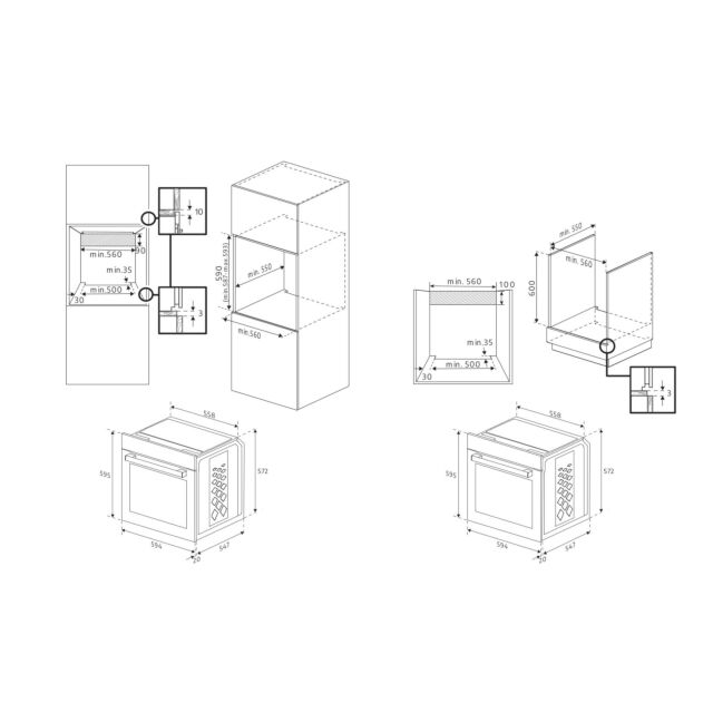 Beko CIMY92XP 59.4cm Pyrolytic Built In Electric Single Oven - Stainless Steel