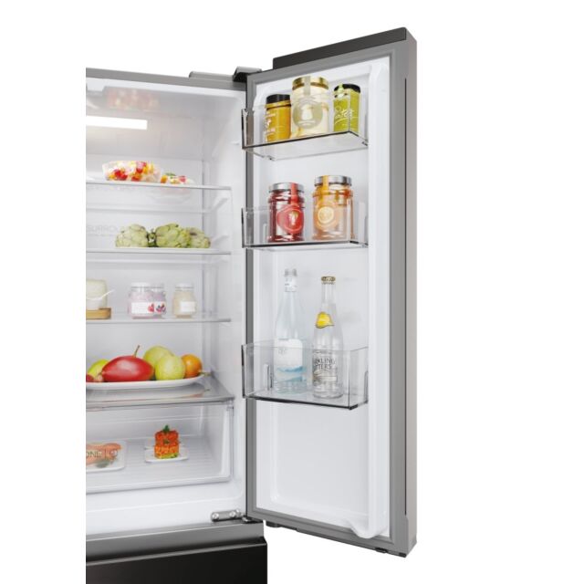 Haier HFR3718ENMD 70cm 60/40 Total No Frost Fridge Freezer - Dark Inox