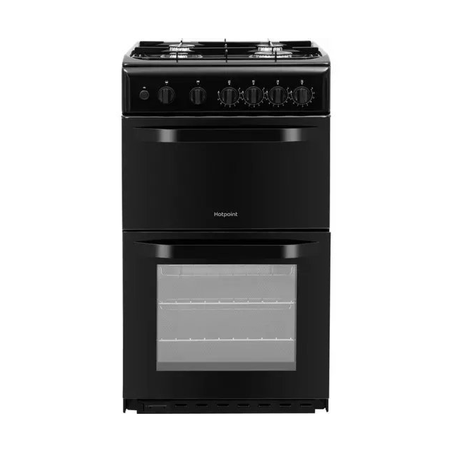 Hotpoint HD5G00KCB 50cm Twin Cavity Gas Cooker - Black