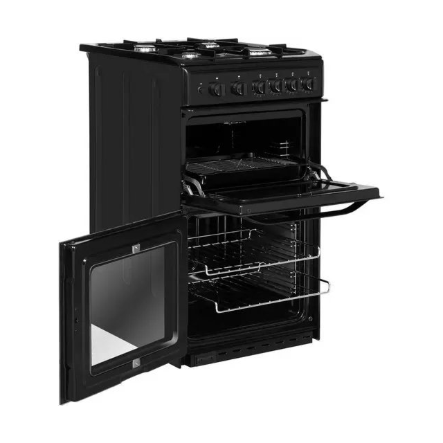 Hotpoint HD5G00KCB 50cm Twin Cavity Gas Cooker - Black