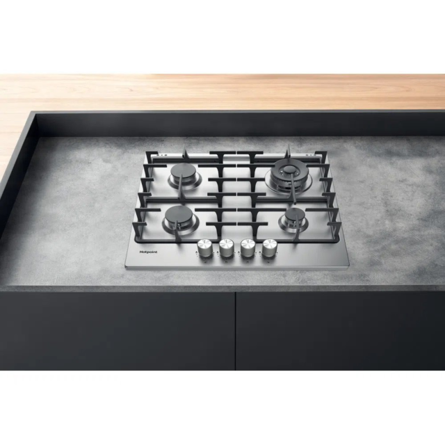 Hotpoint PPH60GDFIXUK 59cm Gas Hob - Silver