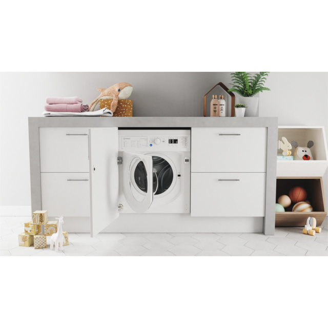 Indesit BI WMIL 91485 U WMIL91485U 9kg 1400 Spin Built in Washing Machine - White