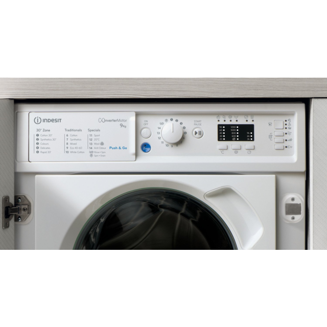 Indesit BI WMIL 91485 U WMIL91485U 9kg 1400 Spin Built in Washing Machine - White