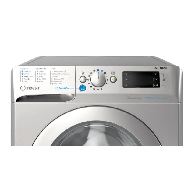 Indesit BWE81496XSVUK 8kg 1400 Spin Washing Machine - Silver