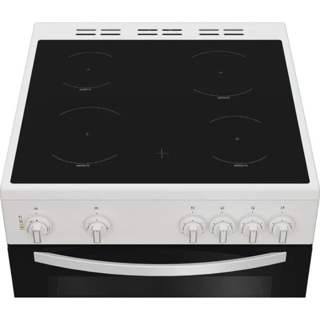 Indesit ITE6VMW 60cm Electric Double Oven Cooker w/ Ceramic Hob