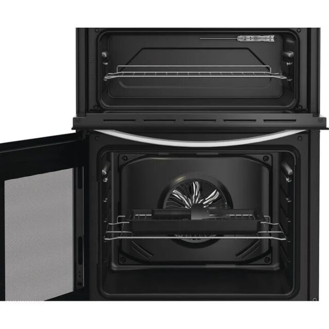 Indesit ITE6VMW 60cm Electric Double Oven Cooker w/ Ceramic Hob