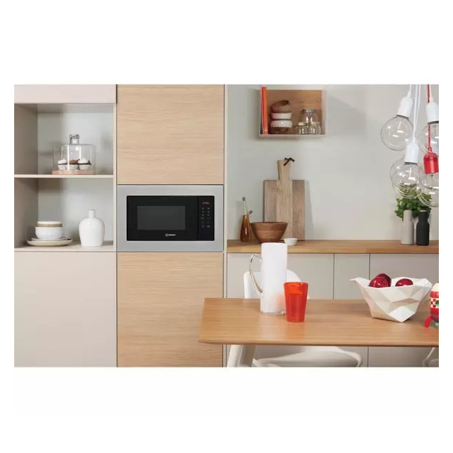 Indesit MWI125GX Push&Go MWI125GX Built In Microwave with Grill - Stainless Steel