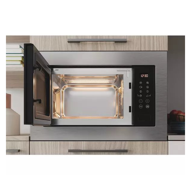 Indesit MWI125GX Push&Go MWI125GX Built In Microwave with Grill - Stainless Steel