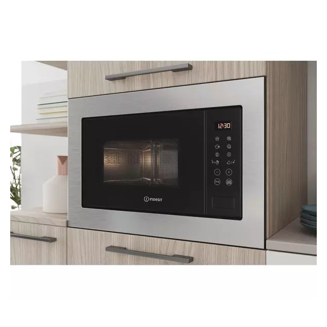 Indesit MWI125GX Push&Go MWI125GX Built In Microwave with Grill - Stainless Steel