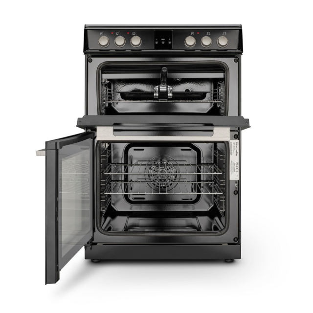 Montpellier MDOC60FK 60cm Double Oven Electric Cooker with Ceramic Hob - Black