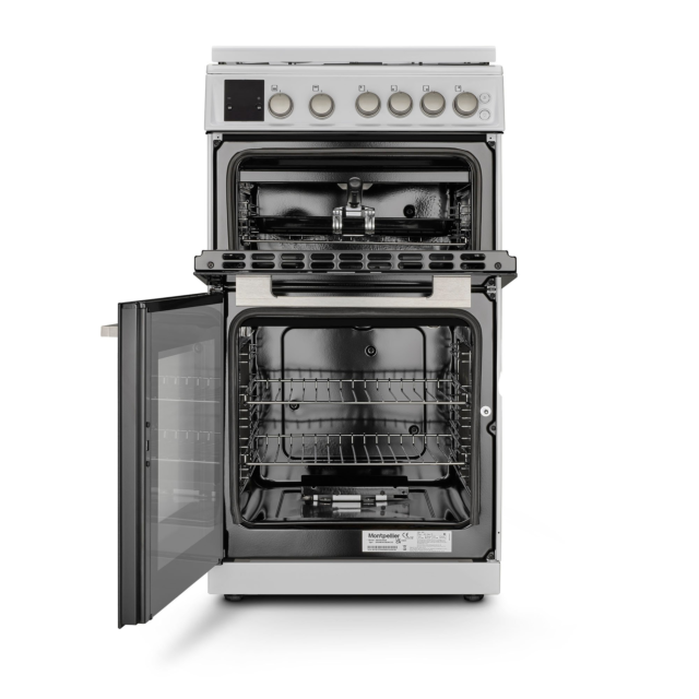 Montpellier MDOG50LW 50cm Double Oven Gas Cooker with Gas Hob - White