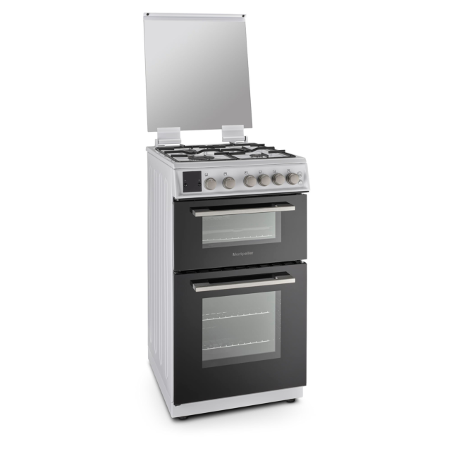 Montpellier MDOG50LW 50cm Double Oven Gas Cooker with Gas Hob - White