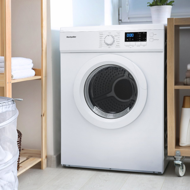Montpellier MVSD7W 7kg Vented Sensor Tumble Dryer - White