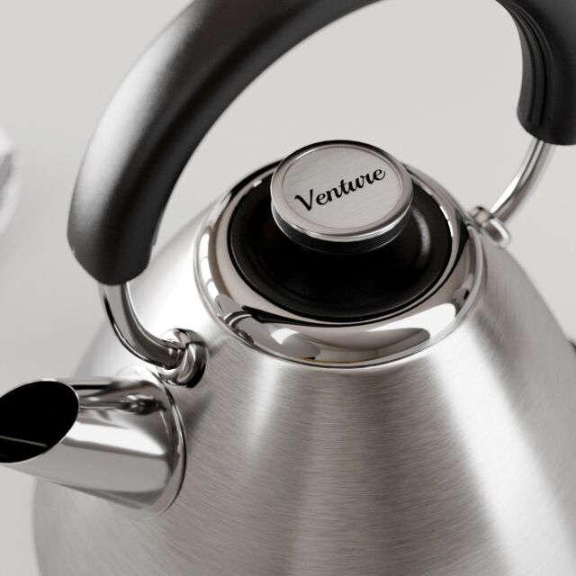 Morphy Richards 100130 1.5 Litres Venture Pyramid Rapid Boil Kettle - Brushed Stainless Steel
