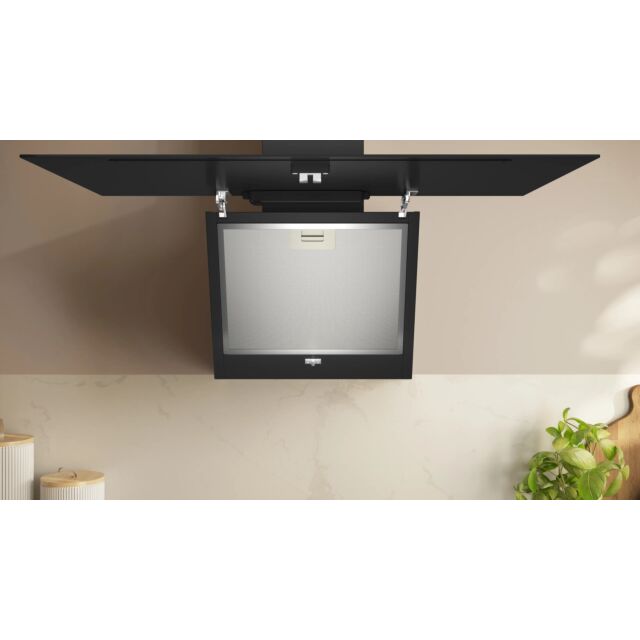 Neff D83IDK1S0B 80Cm Black Glass Angled Hood
