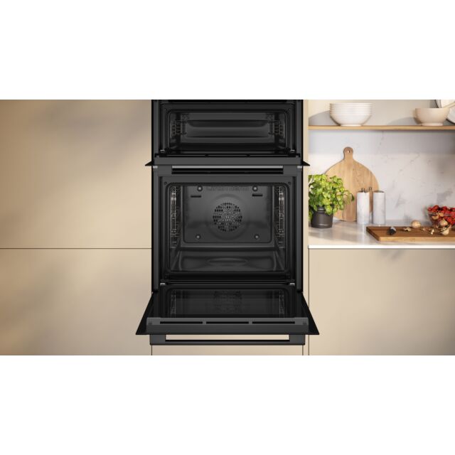 Neff U1ACE2AG3B 59.4cm Built In Electric Double Oven - Graphite Grey