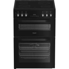 Hotpoint HDE6VDC2B1 60cm Double Oven Electric Cooker with Ceramic Hob - Black