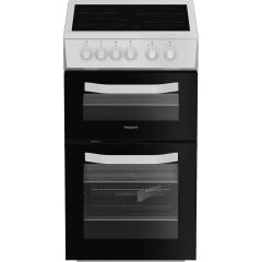 Hotpoint HTE5VCW 50cm Electric Twin Cavity Cooker